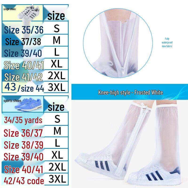 Adult Waterproof Non-Slip High-Top Rain Shoe Covers for Men & Women - Thickened, Wear-Resistant, Fashionable Rain Boots