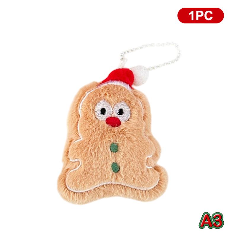 Kawaii Christmas Plush Keychain Christmas Tree Deer Hanging Ornaments Christmas Gift Schoolbag Keychain Bag Pendant Kids Gift