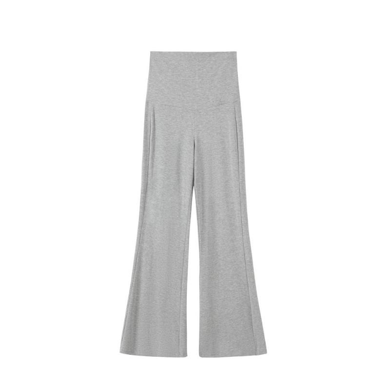 New early autumn cotton micro-flared casual pants women's horseshoe trousers drape slim elastic high-waisted floor pants
