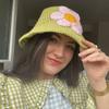 Popular Crochet Flower Fisherman Hat for Adult Female Handmade Knitted Skull Hat InsStyle Hat Girl Casual Bucket Hat