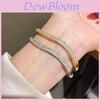 Geometric Zircon Round Pendant Bracelet With 18k Gold Plating For Womens Fashion Jewelry