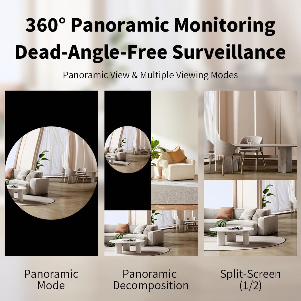 V380pro Wireless 360° Fisheye Panoramic Bulb Camera with E27 Base