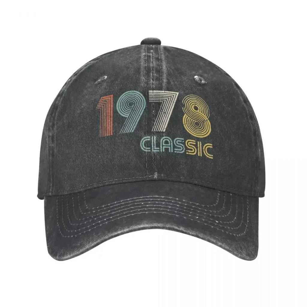 1978 Classic Birthday Unisex Style Baseball Caps Distressed Cotton Hats Cap Classic Outdoor Activities Soft Snapback Cap