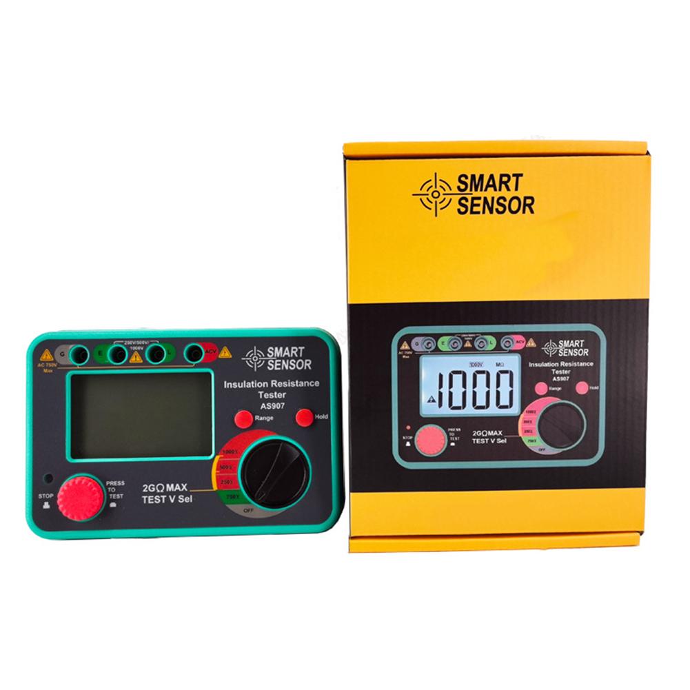 AS907 Electrical Megohmmeter Digital InsulationResistance Tester 250V/500V/1000V For Power Cables, EV Chargers, Oil Fields