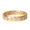 Mens Minimalist Geometric Titanium Steel Bracelet With CZ Stones Adjustable 18K Gold Vacuum Plated Business Gift