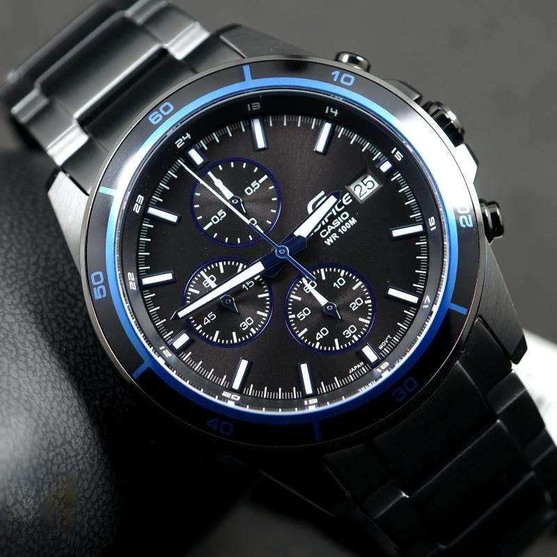 Casio EDIFICE Series, Fashion, Business, Versatile and Casual, Quartz Movement, Stainless Steel Ion-plated Strap, Japanese and Korean EFR-526BK-1A2