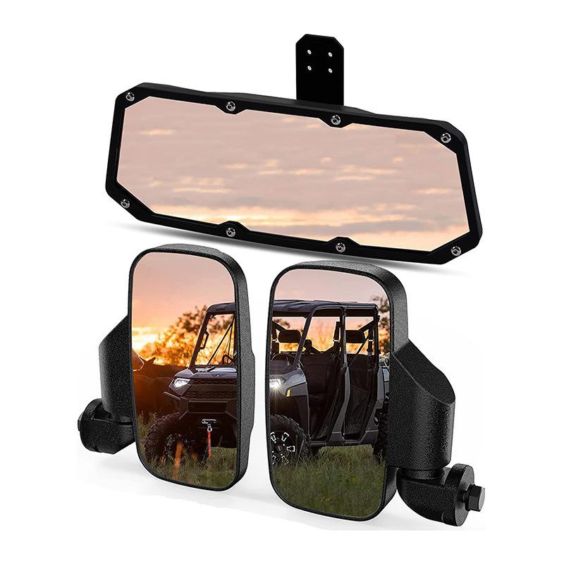 

Зеркала боковые и центральные для UTV ATV Polaris Ranger, зеркала заднего вида чёрный