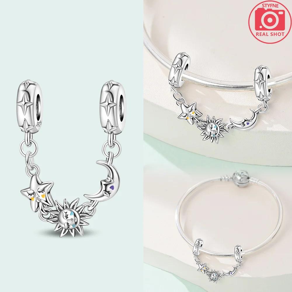 Charms Étoile Lune Libellule Chaîne Fixe Cuivre Original Perles Fleur Violette Convient Bracelet Délicat Bijoux Femme Cadeau Bricolage