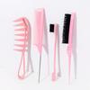 4pcs Professional Comb Set, Wide Tooth Knotting Comb Tool, Shaped Design, Sturdy Structure,Special for Real Hair Wigs