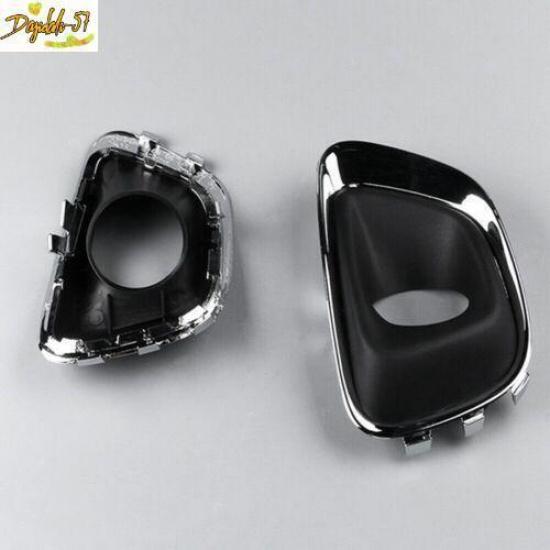 Pair For Jeep Compass Front Bumper Fog Light Covers Bezel Chrome Trim Decor