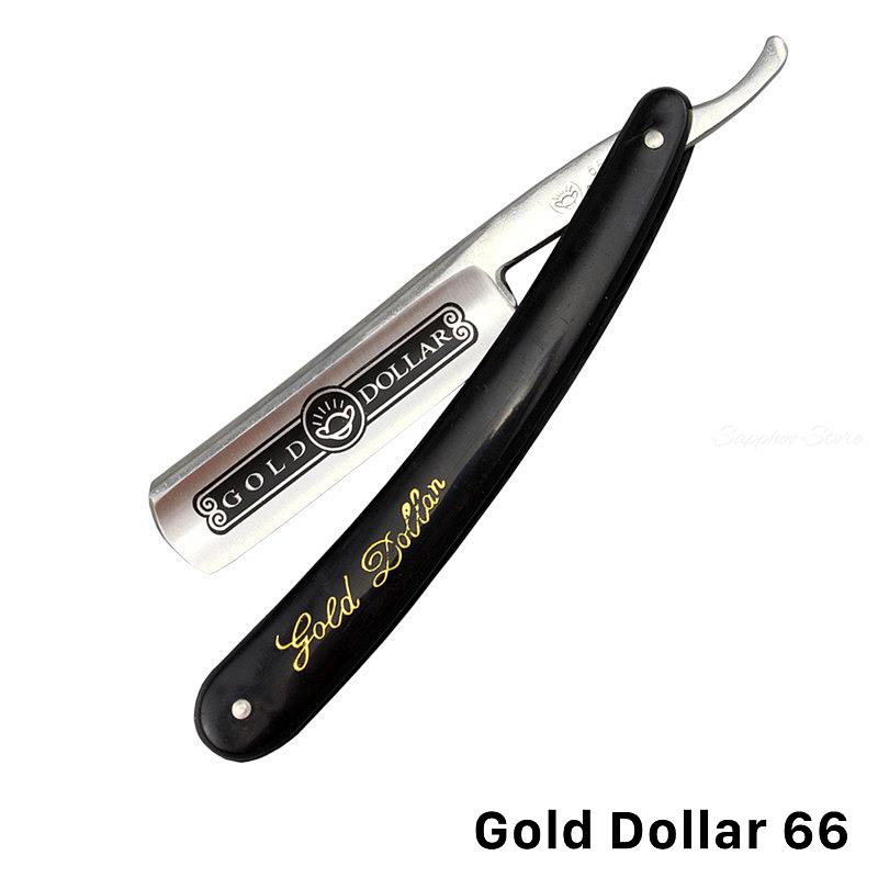 Gold Dollar 777 Gold Monkey Classic Steel Straight Edge Salon Barber Shaving Razor Gold Dollar 208/100/666/66 Ready To Use