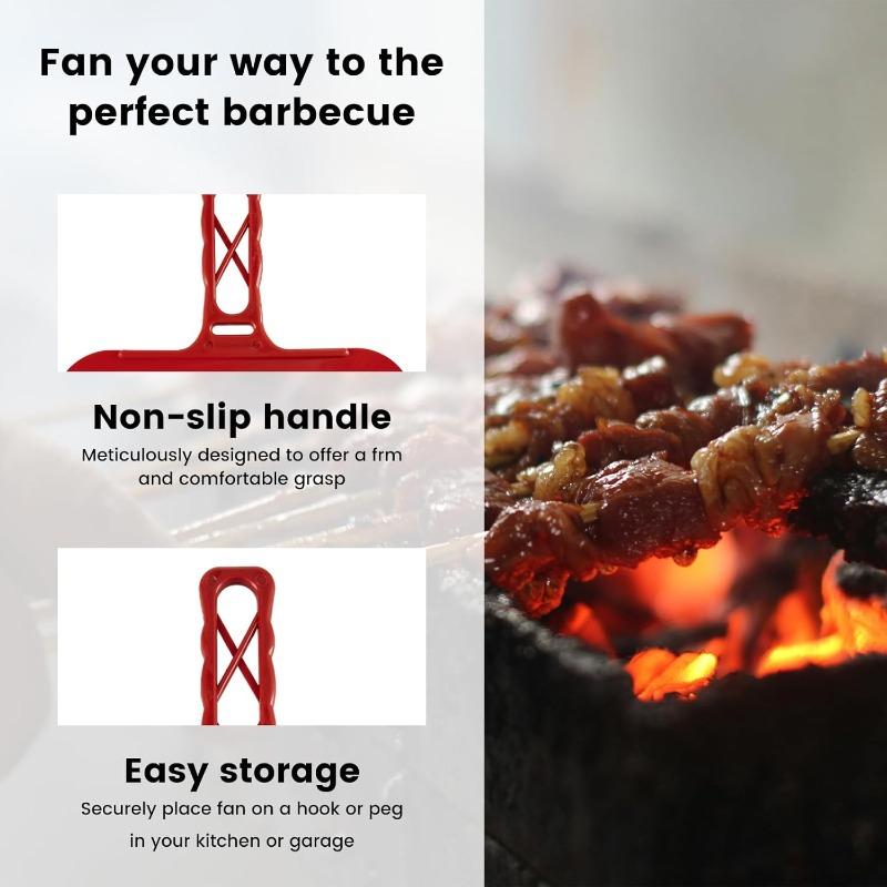 Barbecue Hand Fan Portable Manual Blower Outdoor Cooking Charcoal Grill Flame Blower for Fire Aid Heat-resistant Durable