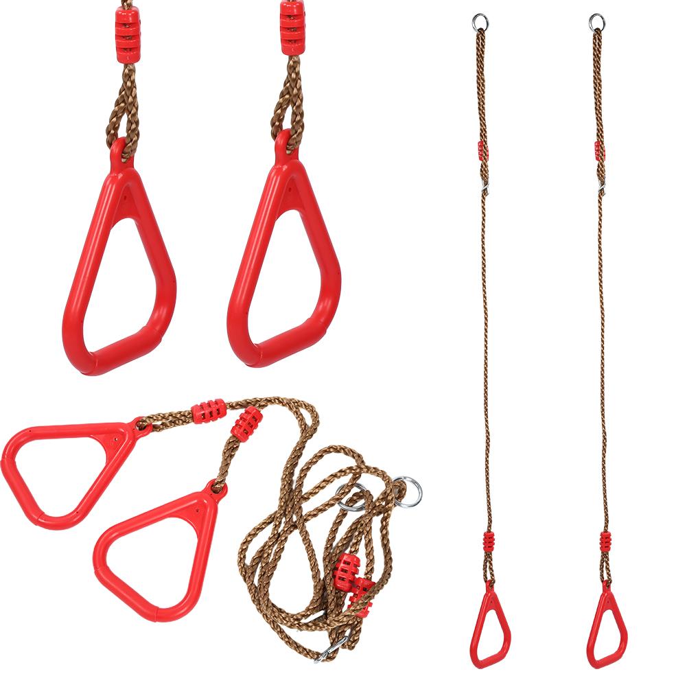 Children Adult Pull Up Rings Plastic Trapeze Swing Triangular Gym Fitness Sports Toy