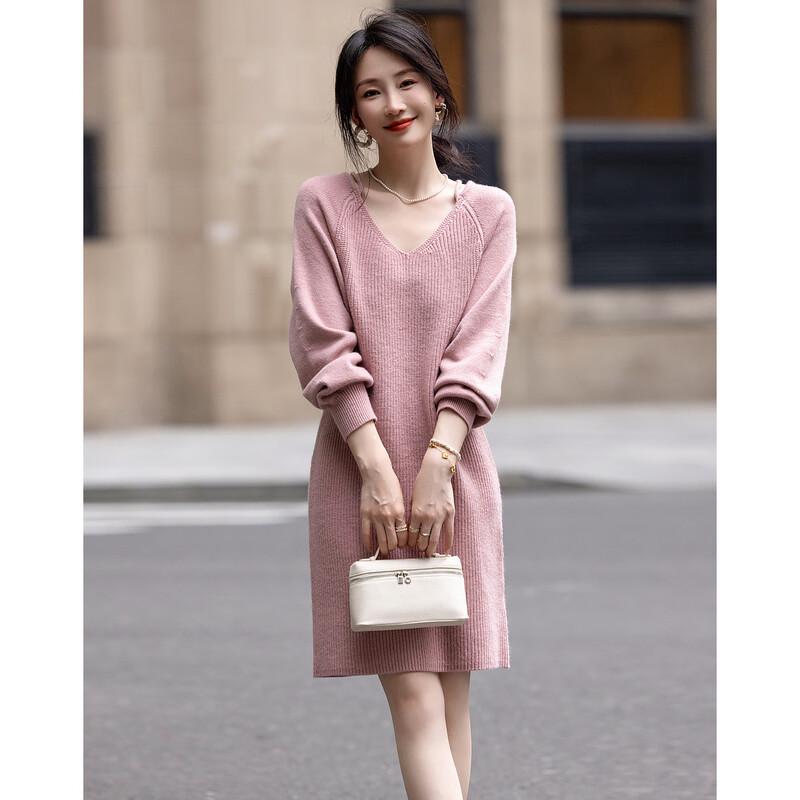 Demana Cloud-Soft V-Neck Knitted Dress