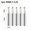 Soldering Iron Tips 5packs 900M-T Series K/SK/B/I/IS/1C/2C/3C/4C/2.4D/3.2D Lead-Free Welding Head BGA Soldering Tool Accessories