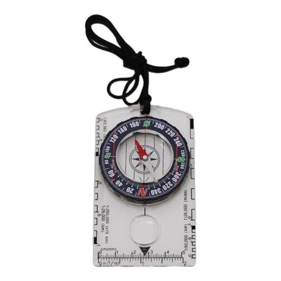 Outdoor-Kompass mit Lupe, Lineal, Skala, Multifunktional, Camping, Wandern, Rucksackreisen, Survival, Orientierungslauf-Kompass, Navigationswerkzeug