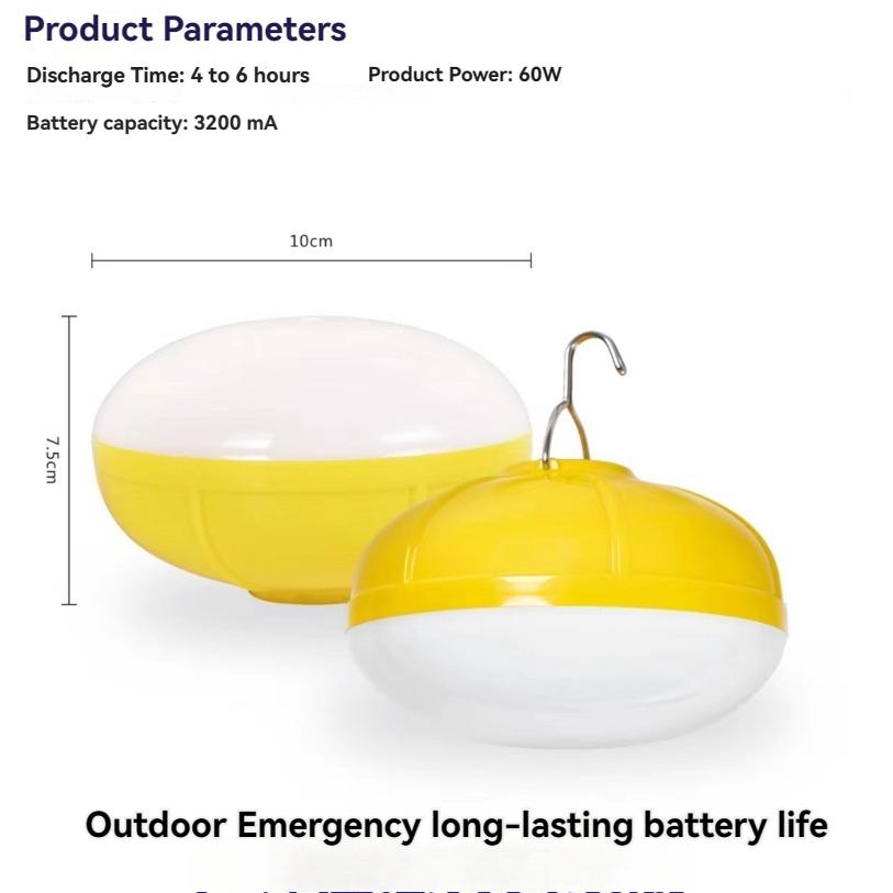 60W/120W/300W Rechargeable LED Lamp Bulb for Camping, Fishing, and Emergency Lighting - Portable and Long-lasting Light Source