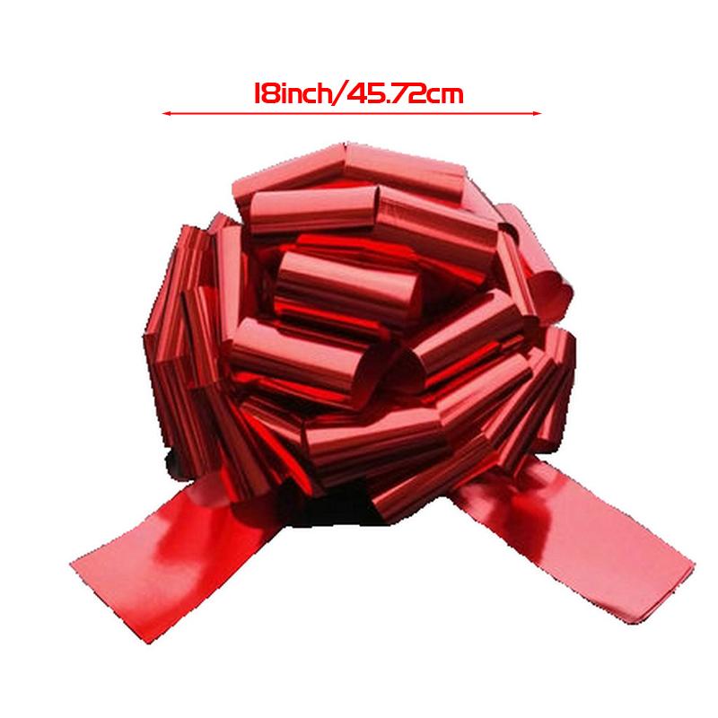 Large Gift Pull Bow Big Metallic Red Car Bows Ribbon for Wedding Birthday Presents Wrapping Christmas Party Home Decoration