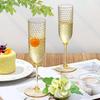 24 Pack Amber Plastic Champagne Flutes, 5.5 Oz Disposable Stemmed Glasses for Wedding & Toasting