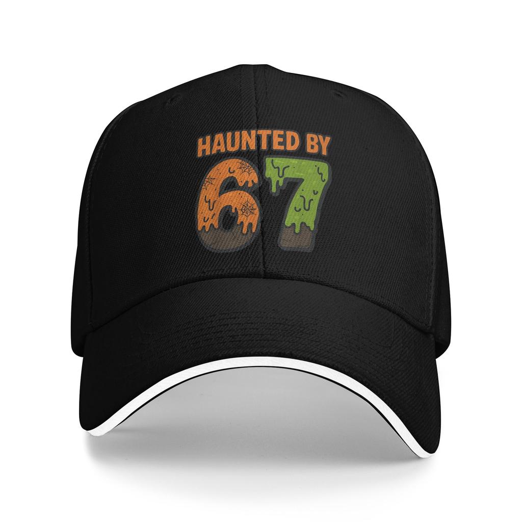 Haunted by Meme Halloween Pumpkin Baseball Cap Fashion Sandwich Hats Unisex Breathable Caps Hat Sport