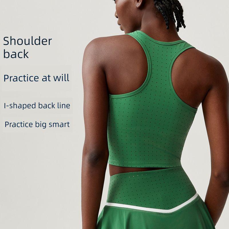 European and American I-Shaped Beauty Back Sports Vest Mesh Breathable Yoga Bra High Strength Shockproof Running Fitness Bra Women