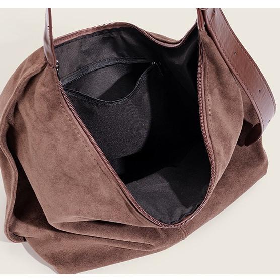 IELGY Ladies Tote Bag Autumn Winter Suede Suede Retro Commuter Dumpling Bag