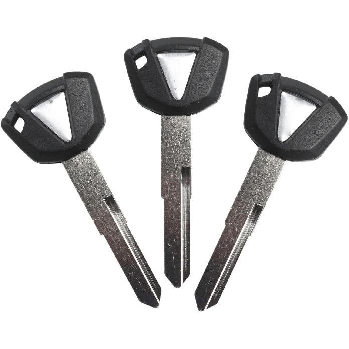 3PCS Duplicate Key Blank Key Uncut Replacement for Kawa-saki Ninja 650 Ninja1000 Versys650 1000 Vulcan s 650 Nomad KLR 650 KLX ZX-6R ZX-10R ZX-14R