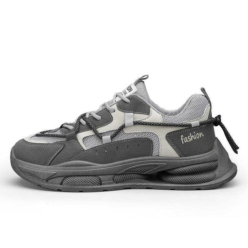 Men's Shoes New Breathable Mesh Sports Shoes Men's Versatile Height-increasing Board Shoes Casual Running Dad Shoes