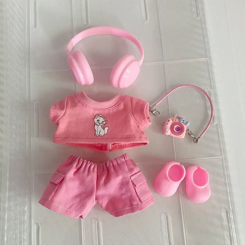 For 15/17Cm Labubu Doll Pink Clothing Set Labubu Keychain 3.0 Girl Cute Skirt Clothes Designer Diy Plaything Accessories Birthday Present
