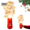 Santa Claus Projection Lamp Christmas Stage Light Toy for Kids, Musical Handheld Glow Stick with Stocking Stuffers Boys Girls Snowman Tree Reindeer