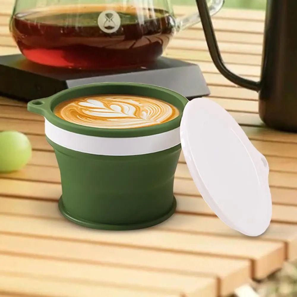 Leak Proof Silicone Drinking Cup with Carabiner Retractable Camping Cup Foldable Travel Mug  Sport