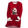 Ladies' Loose And Comfortable Round Neck Christmas Print Thick With Pockets Long Sleeved Top