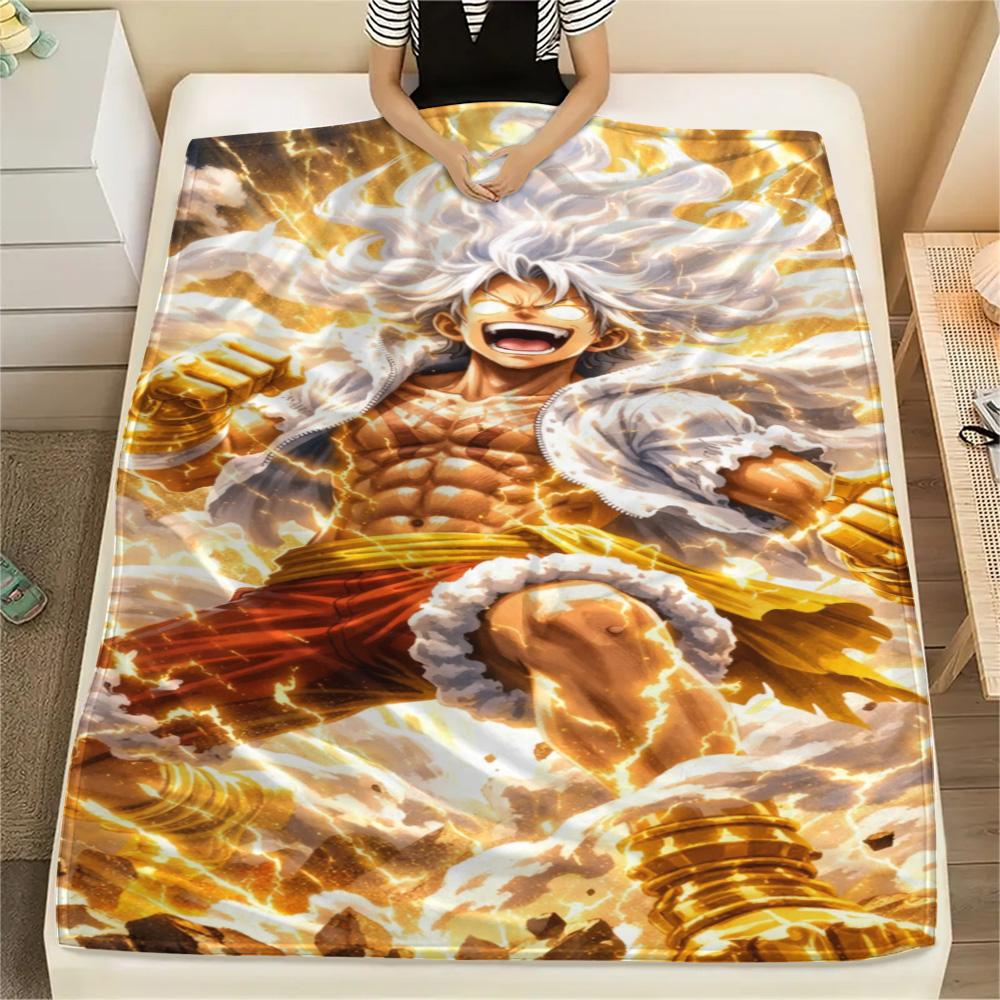 Luffy Versatile Daily Print Flannel Blanket, Warm Piece for Bedroom, Chair, Sofa, Bed and Outdoor Picnic.-TING