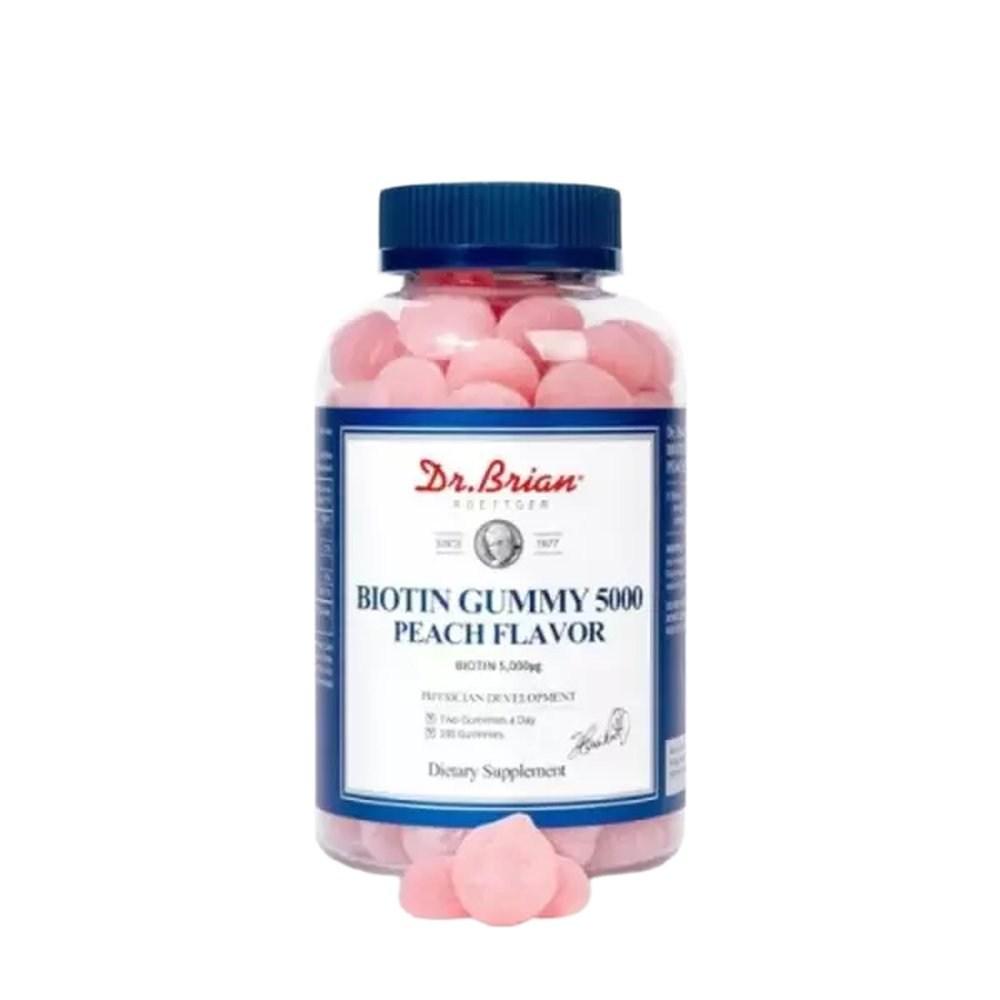 Dr. Brian Biotin Gummies 5000 Peach Flavor (100 Gummies) 1 pcs 100 Tablets