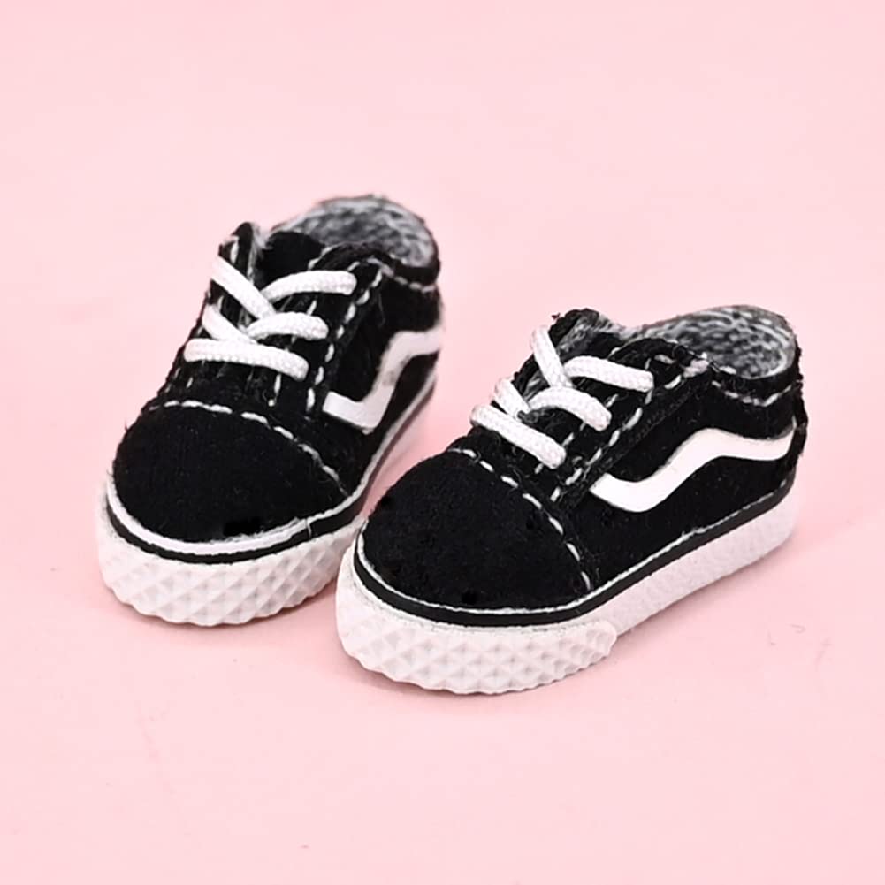 rakulifey Obitsu 11 OB11 Shoes for Obitsu Doll BJD Doll 3 Gift Shoes, 11cm, Sneakers, 1/12 Shoes, Colors, (Black)