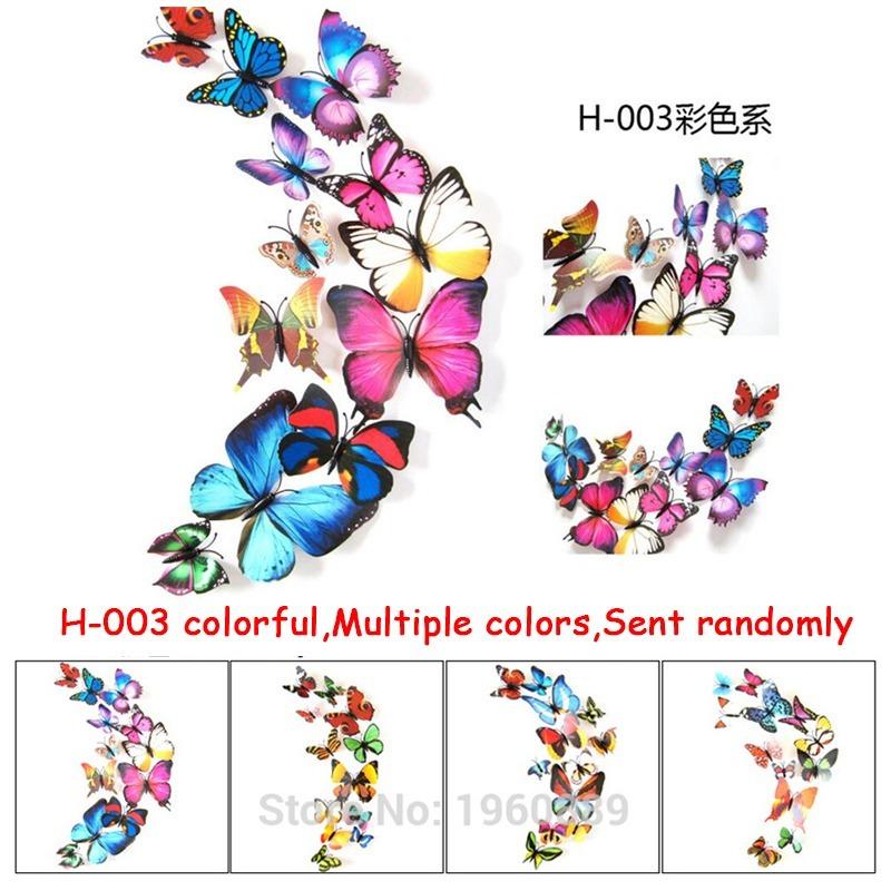 12pcs/Set Colorful 3D Butterflies Wall Sticker Beautiful Butterfly Sticker with Magnet for Kid Room Wall Decals Home Decoration