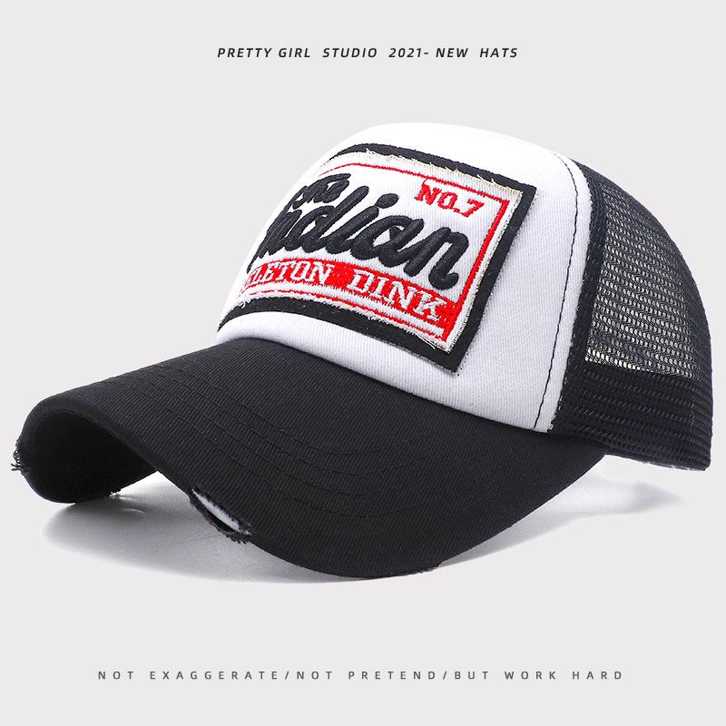 Unisex Mesh-Sonnenhut & Bestickte Baseballkappe Retro-Stil