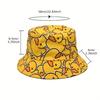Cute Cartoon Duckling Printed Fisherman Hat, Travel Beach Hat, Unisex Lightweight Fisherman Hat, Outdoor