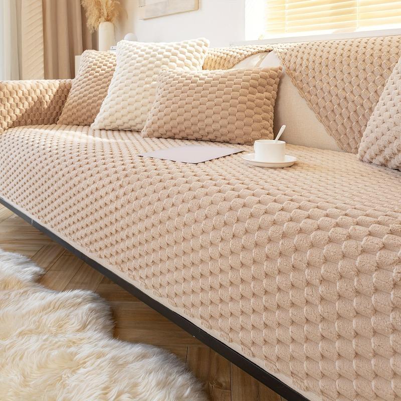 1PC Autumn and Winter Plush Sofa Cushion Thickened Seat Cushion Non-slip Sofa Cover Cover Cloth