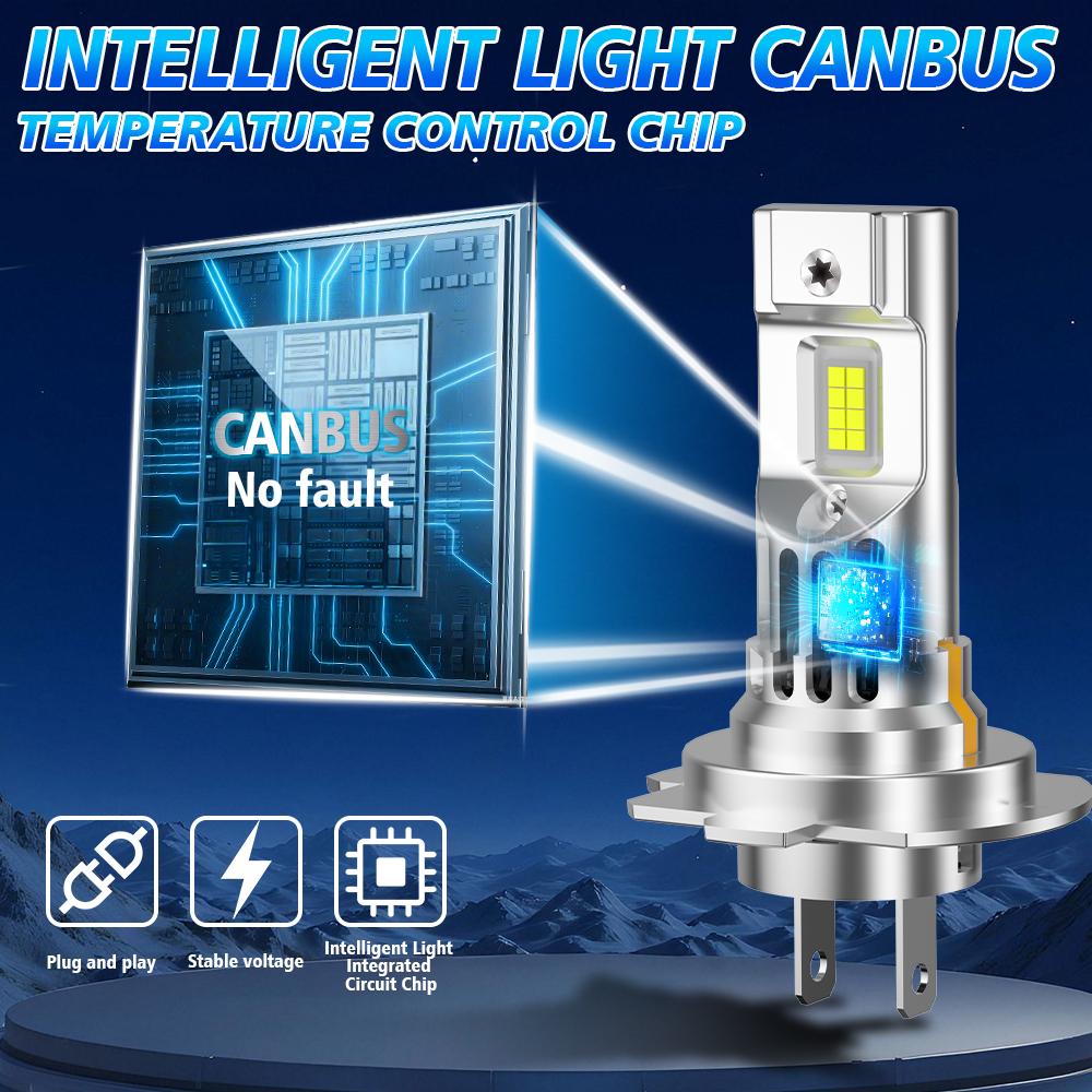2PCS H7 Led Canbus Headlight 20000LM High Bright Upgrade CSP 3570 Chips Fog Lamp Car Led Light Bulbs 6000k White