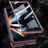 Plating Transparent Magnet Case For Samsung Galaxy Fold4 Z Fold 4 Cover Magnetic Hinge Front Film Phone Cover Hard Plastic Capa