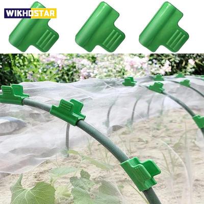 10Pcs Greenhouse Film Clamps Garden Tarpaulin Netting Tunnel Hoop Pipe Clamp Shed Row Cover Shading Frame Support Planting Tools