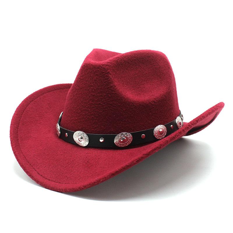 

JYL TS DIY Dome Hat British Felt Casual Cap winered_M(56-58cm） регалії кольору