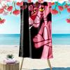 Pink leopard print 2D Flat Print Beach Towel, Large Soft Quick Dry Towel for Beach Camping SwimmingZSTJ0915173
