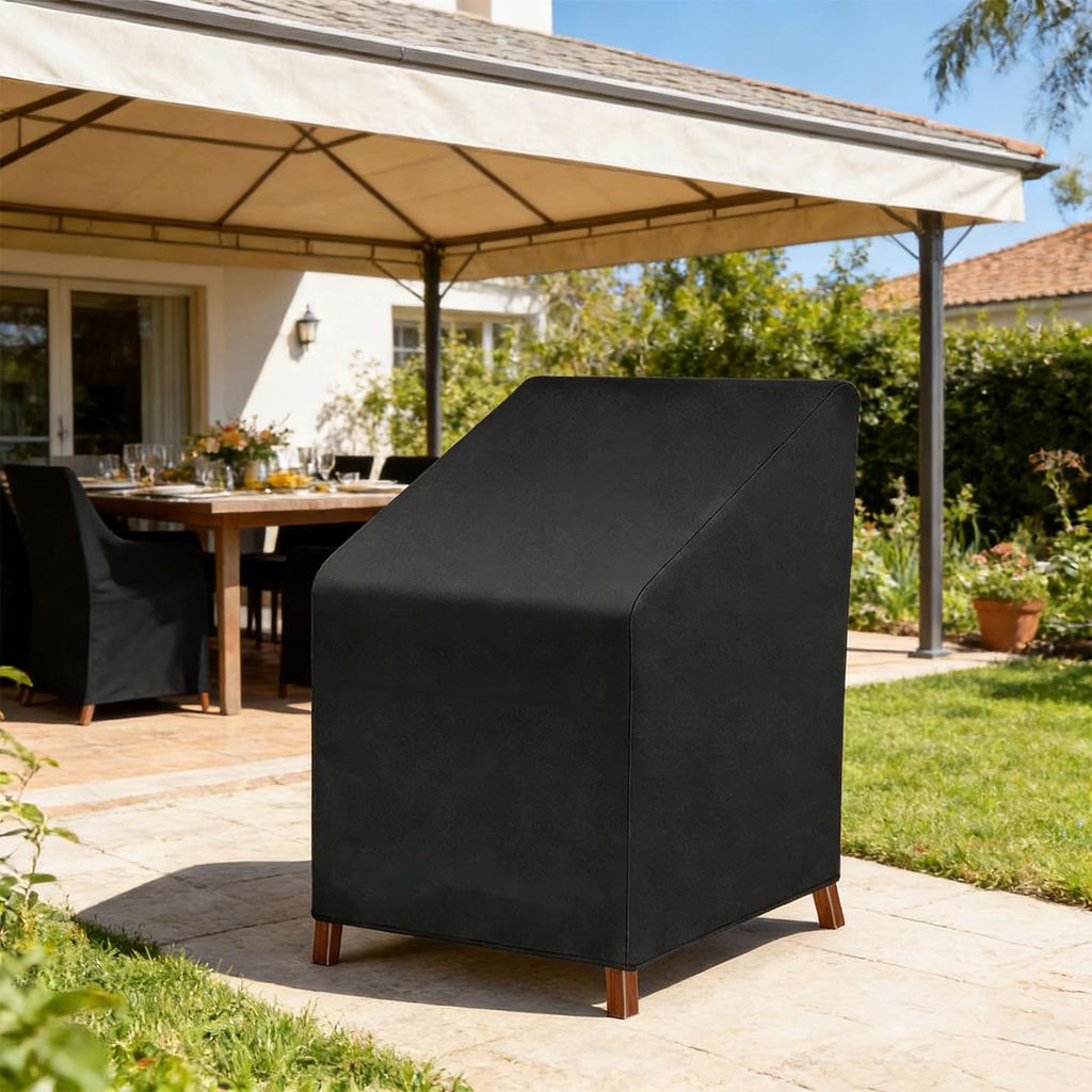 Universal Fit Stacking Chair Cover Produced Using Tear Resistant 210D Strong Fabric Including Storage Bag