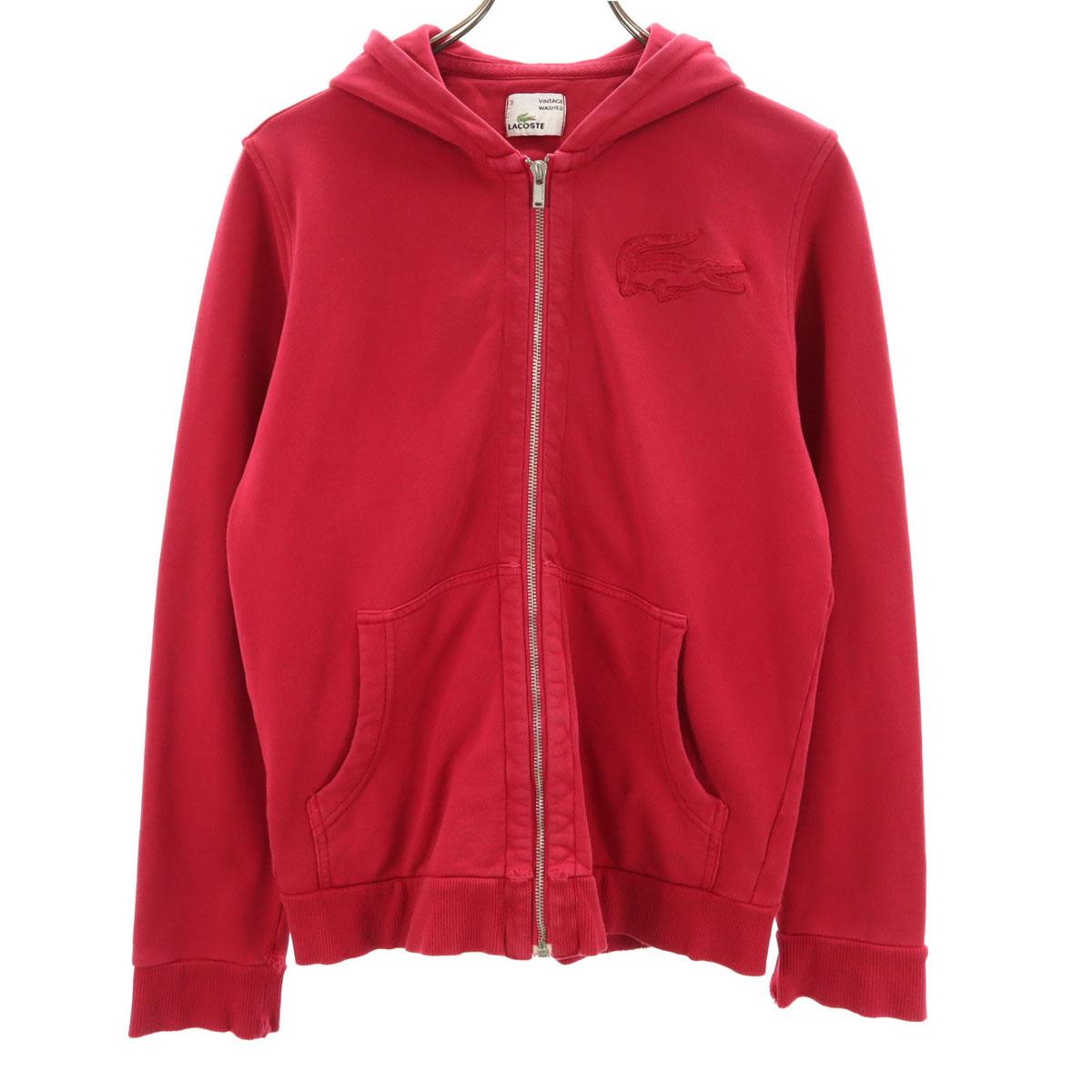 

LACOSTE Long sleeve sweat Zip hoodie 3 Red series Men s Used
