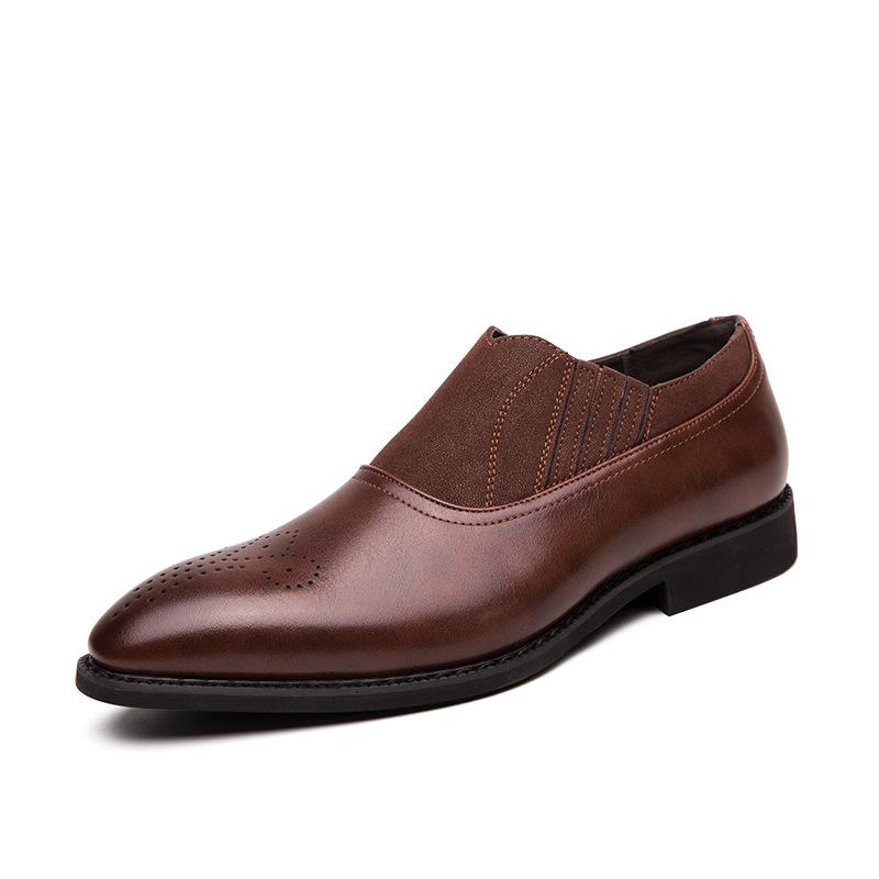 Luxury Brand Leather Fashion Men Business Dress Loafers Pointy Black Shoes Oxford Breathable Formal Wedding Shoes Zapatos Hombre