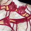 Sex set Sexy fun French ultra-thin embroidered lace small garter three-piece set
