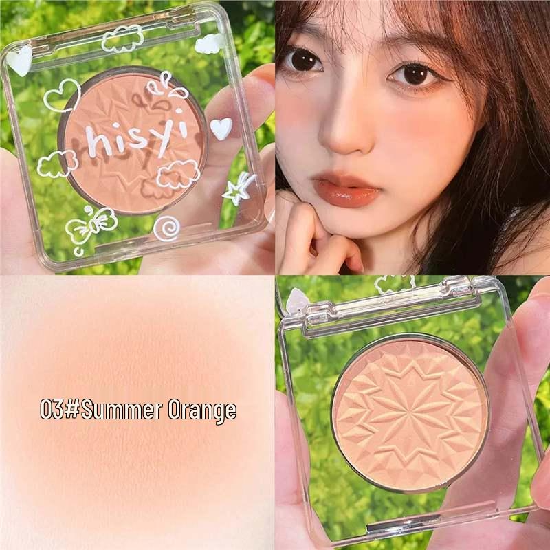 

HISYI Waterproof Matte Blush Palette - Single Color in Pure Desire Blue & Purple with Fine Shimmer for Natural Nude Makeup.