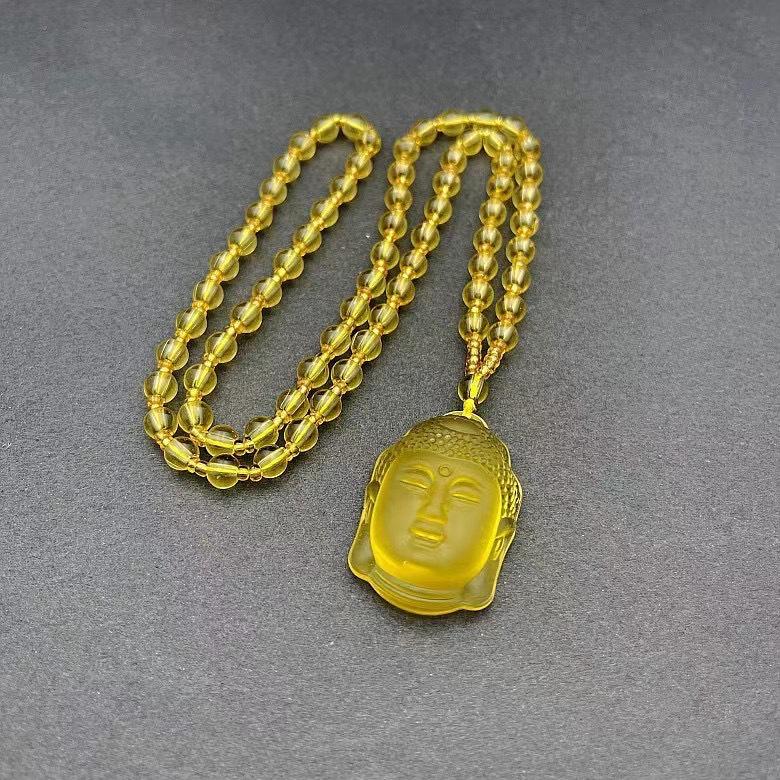 Citrine Gold Cicada Necklace, Pixiu Pendant, Fox Ornament, and Ping An Kou Sweater Chain.